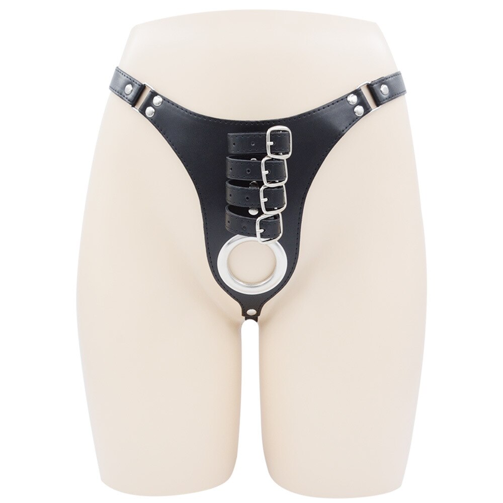 Sexy Men's Fetish Leather Ring Bondage Underwear