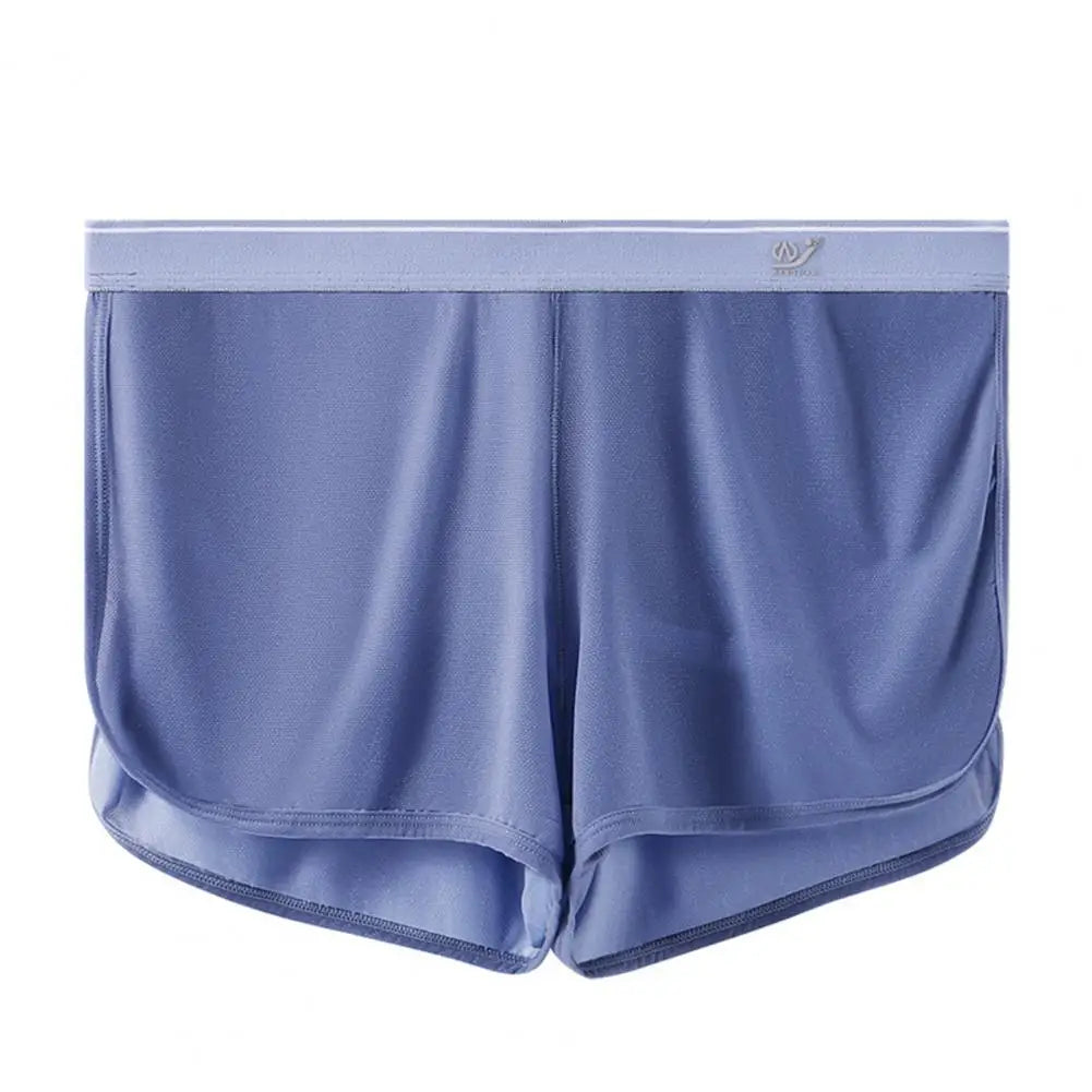 Men Ice Silk Wide Waistband Boxer Shorts Loose Fit Underpants