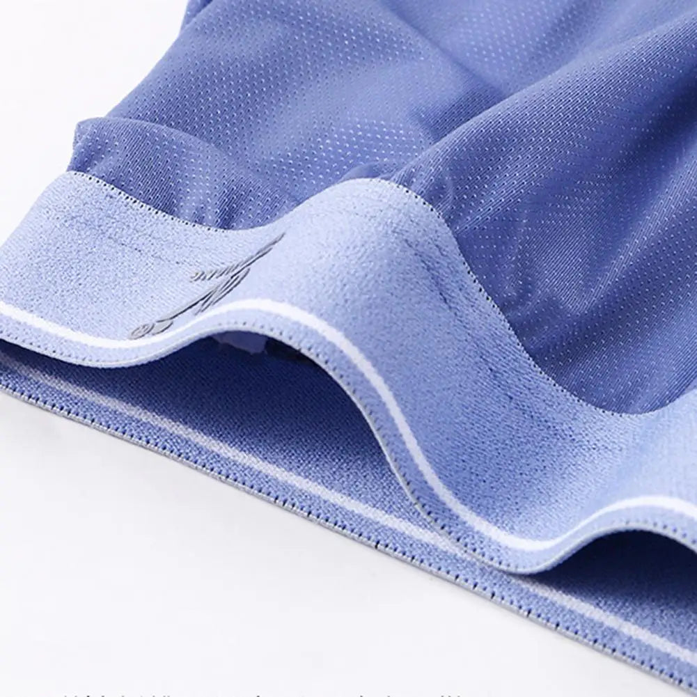 Men Ice Silk Wide Waistband Boxer Shorts Loose Fit Underpants