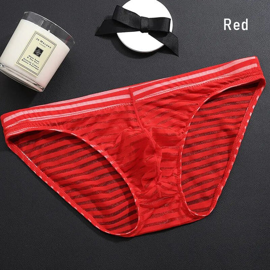 galleryman.com - Men's Ultra-Thin Translucent Mesh Underwear Red