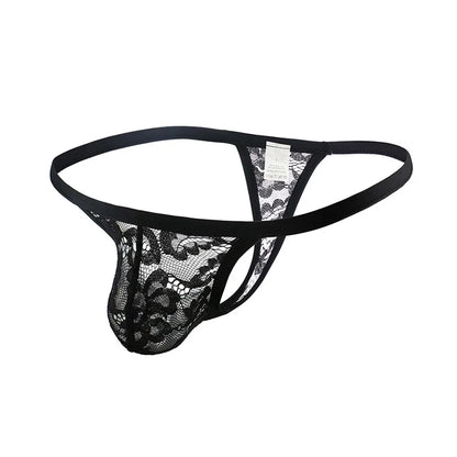galleryman.com - Men Thong Sexy Lace Panties Underwear Black