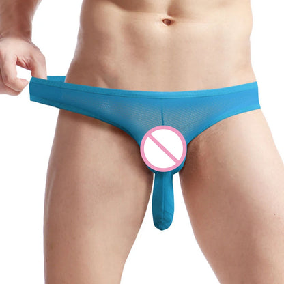 Men's Long Elephant Nose Pouch Elastic Briefs Underwear