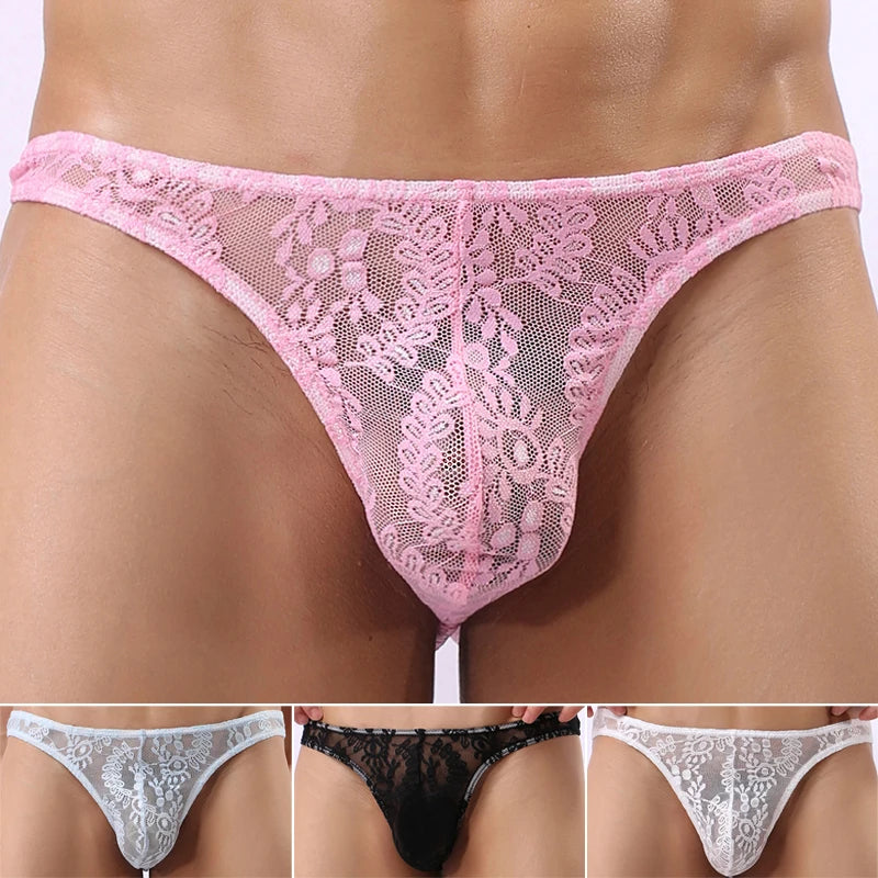 galleryman.com - Men's Sexy Lace Panties Lingerie Underwear