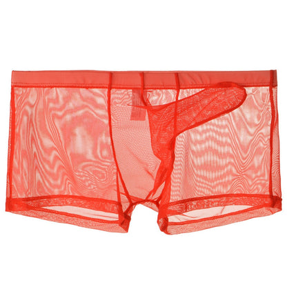 Men's Sexy Translucent Boxer Briefs Elephant Nose Underwear