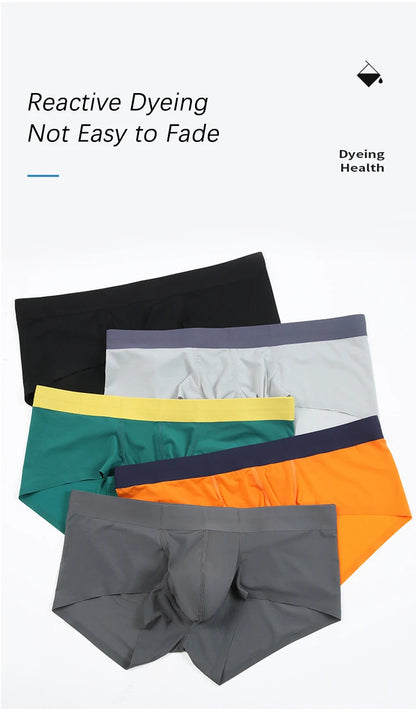 Men Ultra Thin Boxer Briefs Ice Silk U Bulge Pouch Underwear