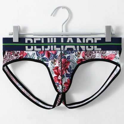 Men Sexy Jockstraps Printed Underwear