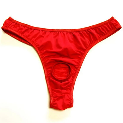 galleryman.com - Men Thong Hollow Out Front Open Hole Underwear Red