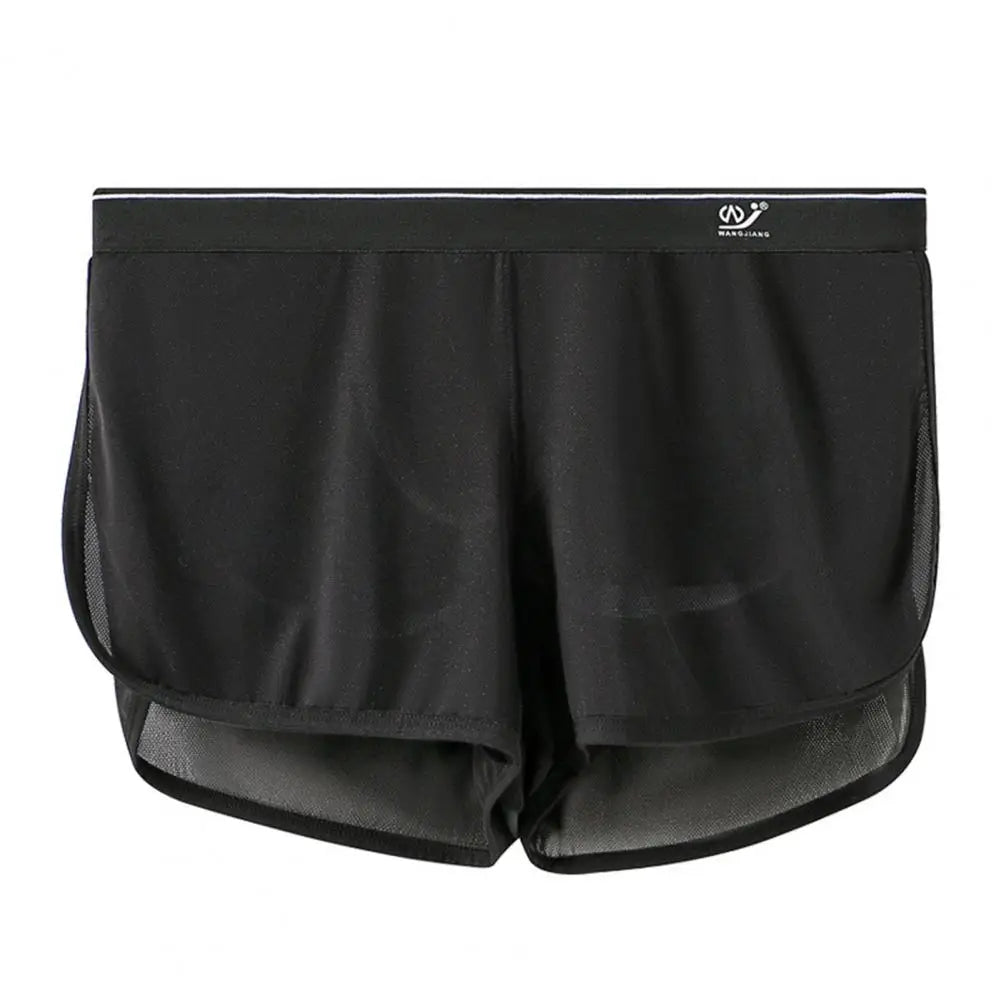 Men Ice Silk Wide Waistband Boxer Shorts Loose Fit Underpants