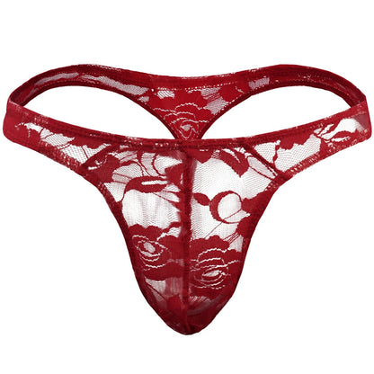 Men Lace Sheer Thongs Panties Underwear