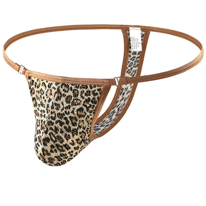 galleryman.com - Men Leopard Thong Underwear Yellow