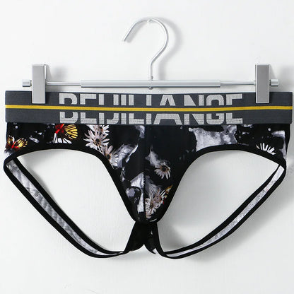 Men Sexy Jockstraps Printed Underwear