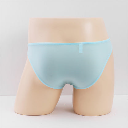 galleryman.com - Men Elephant Nose Briefs Ice Silk Translucent Underwear Light Blue