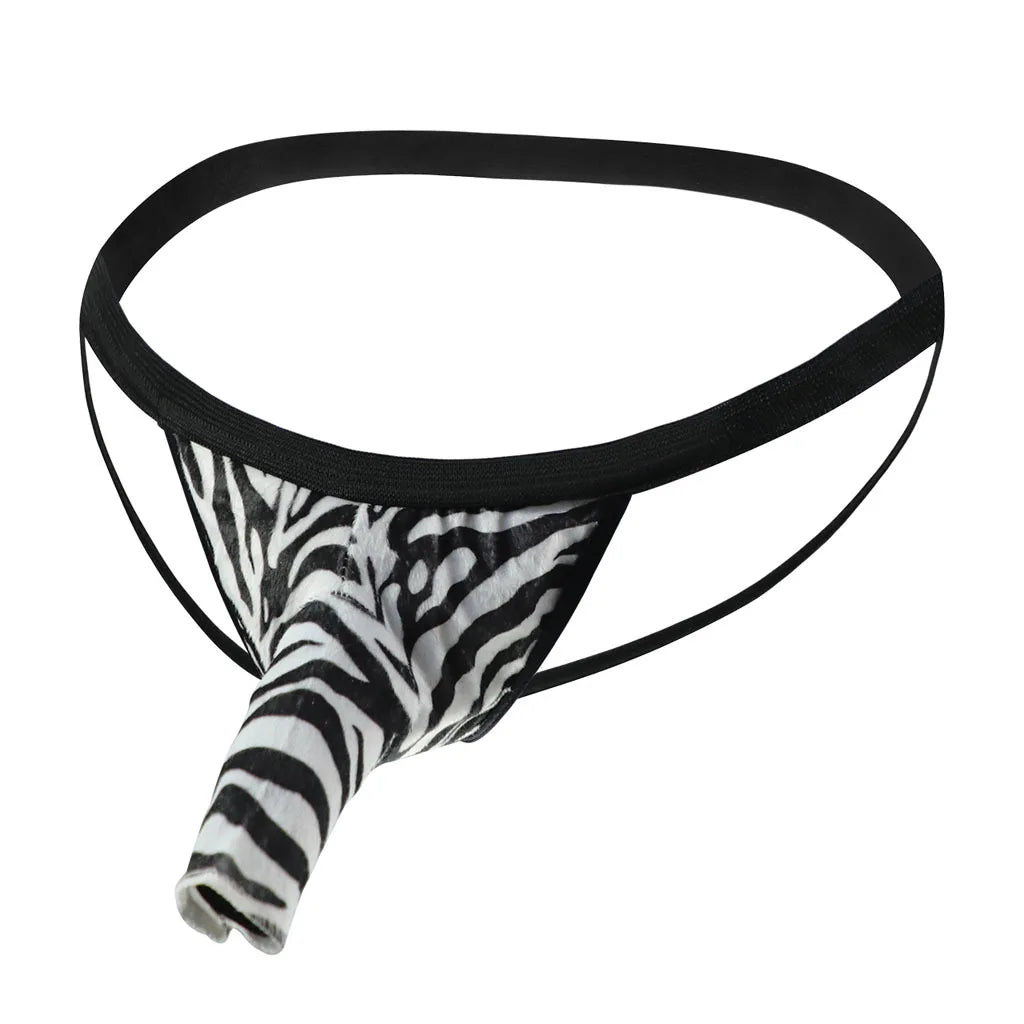 Men Jockstrap Elephant Open Nose Zebra & Leopard Underwear