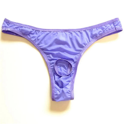 galleryman.com - Men Thong Hollow Out Front Open Hole Underwear Purple