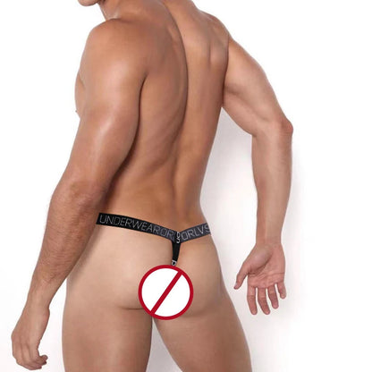 galleryman.com - Men Sexy Thong G-String Briefs Underwear Black