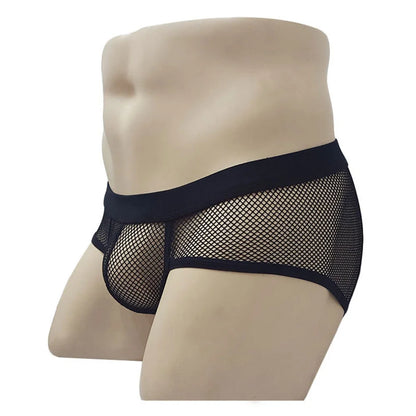 galleryman.com - Men Fishnet Briefs Breathable Underwear Black