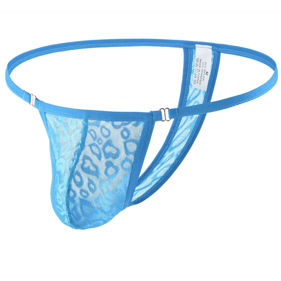 Men Lace Thong T-Back Briefs Panties Underwear