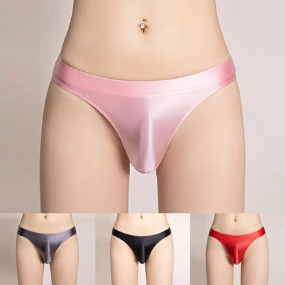 Men's Elastic Pouch Panties Shiny Glossy Underwear