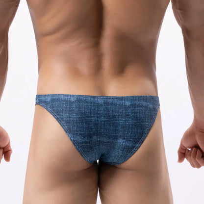 galleryman.com - Men's Briefs Jean Fabric Underwear Navy Blue