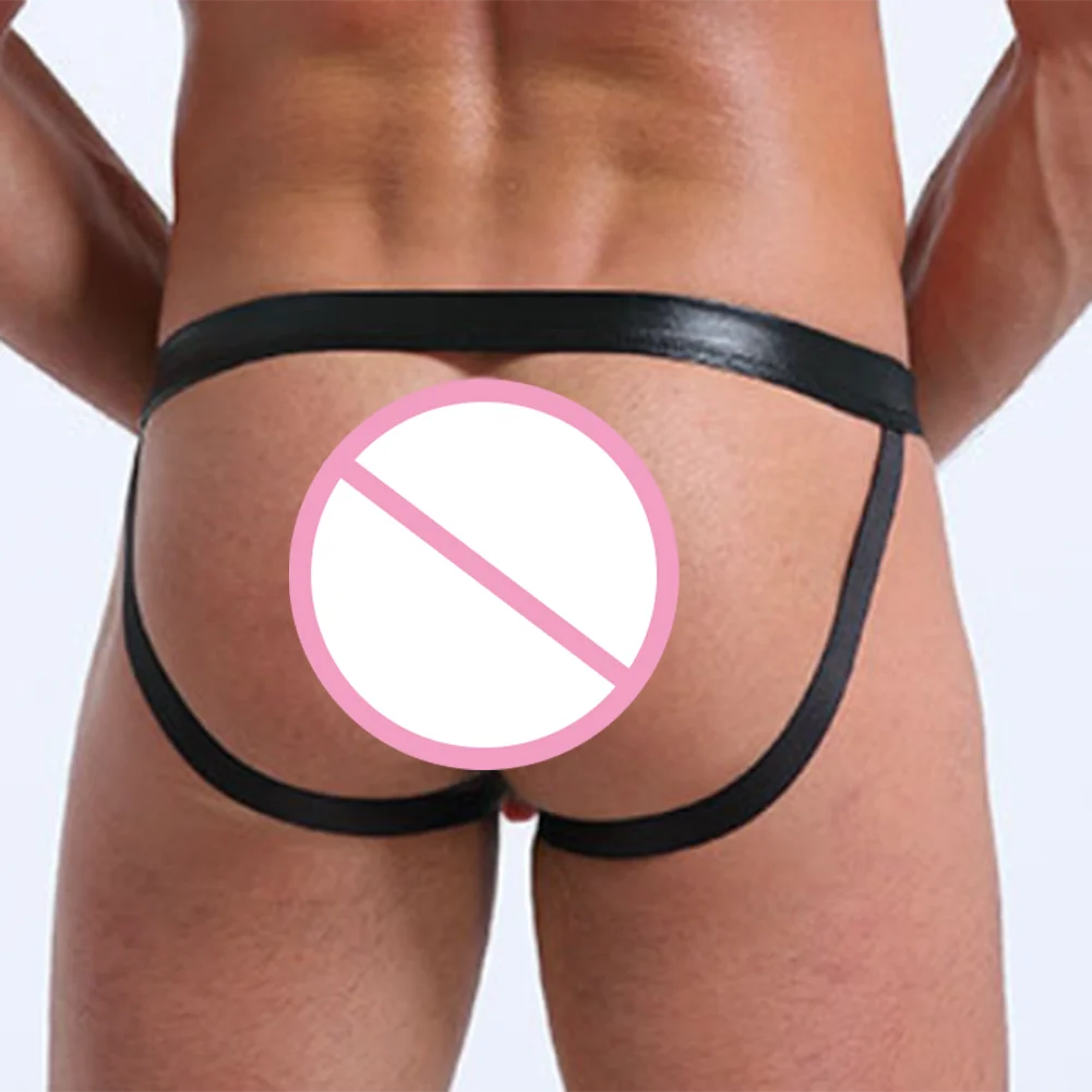 Men Leather Jockstrap Underwear