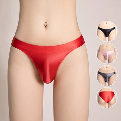 Men's Elastic Pouch Panties Shiny Glossy Underwear