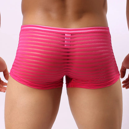 Men Boxer Briefs See Through Underwear