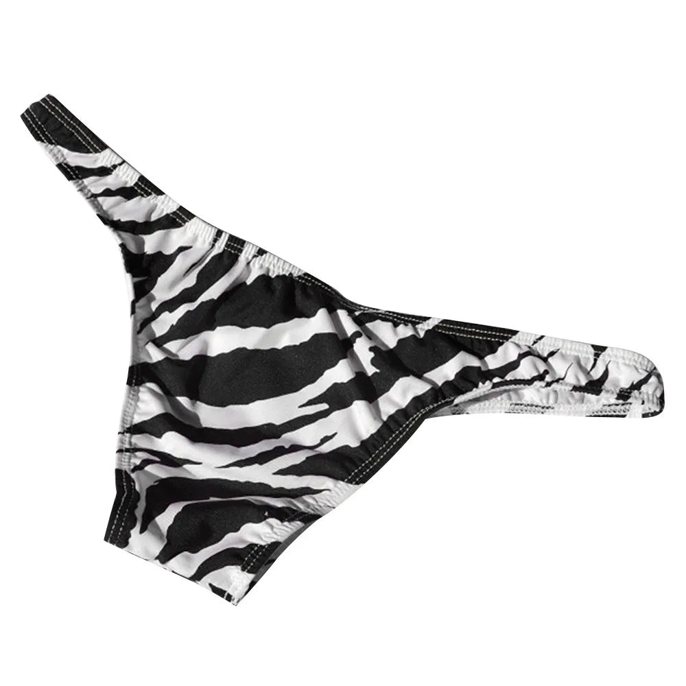 Men Swimwear Zebra Printed Briefs