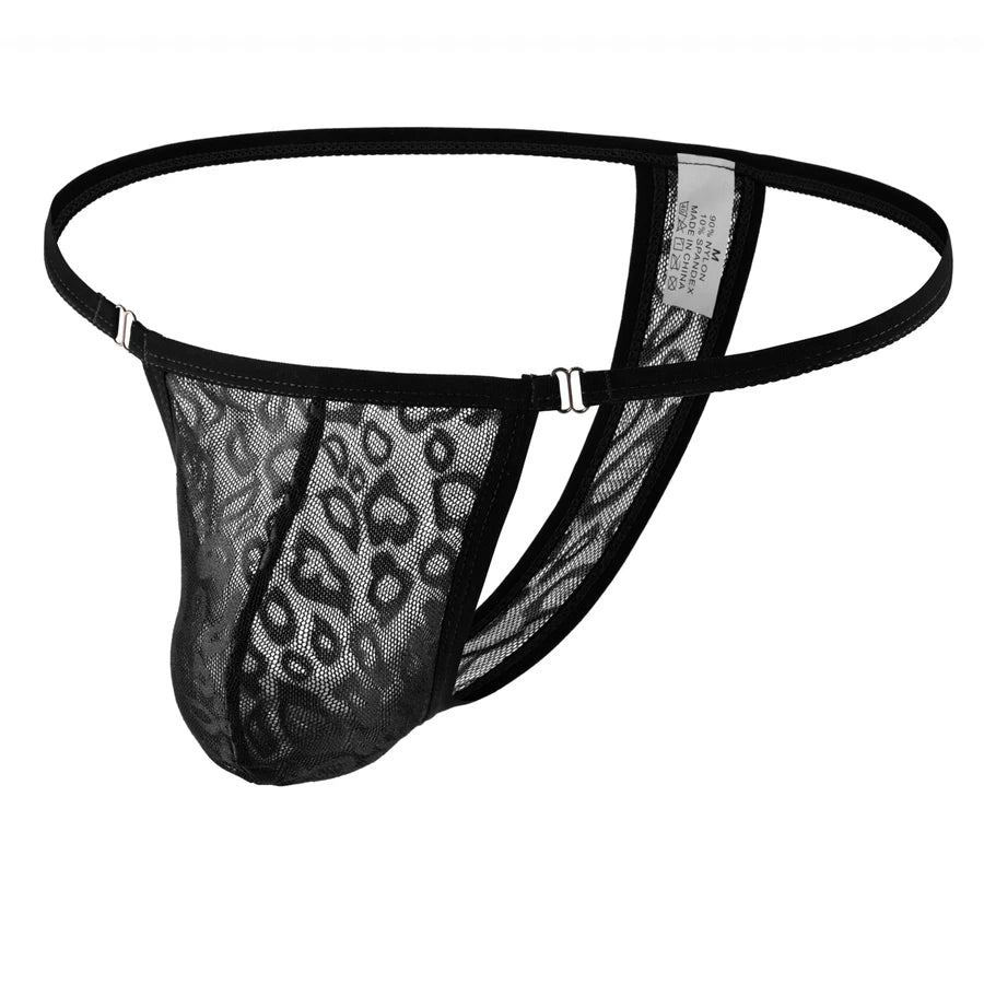 Men Lace Thong T-Back Briefs Panties Underwear