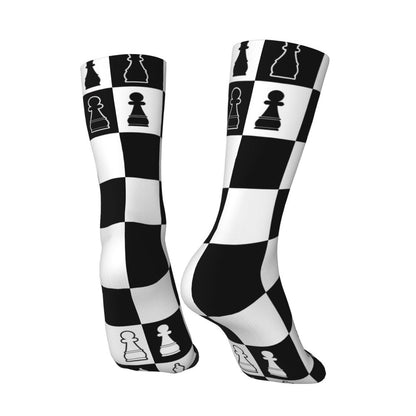 Men's Chess Printed Funny Socks Retro Style