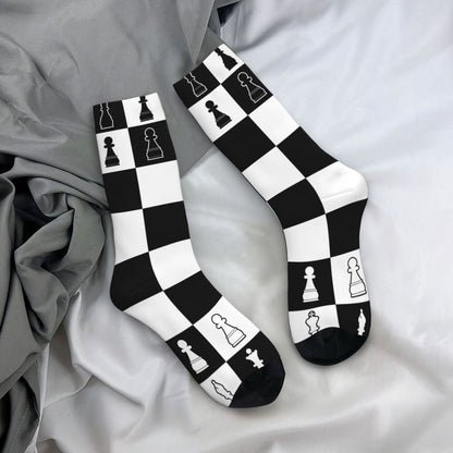 Men's Chess Printed Funny Socks Retro Style