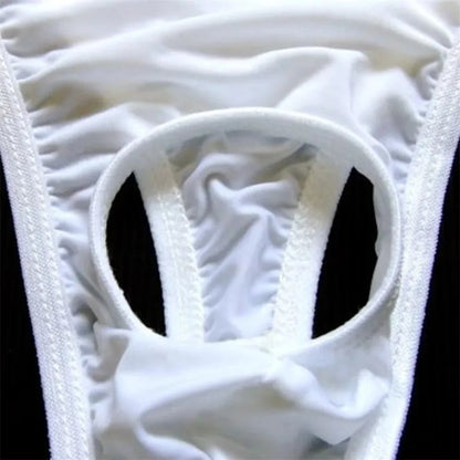 galleryman.com - Men Thong Hollow Out Front Open Hole Underwear White