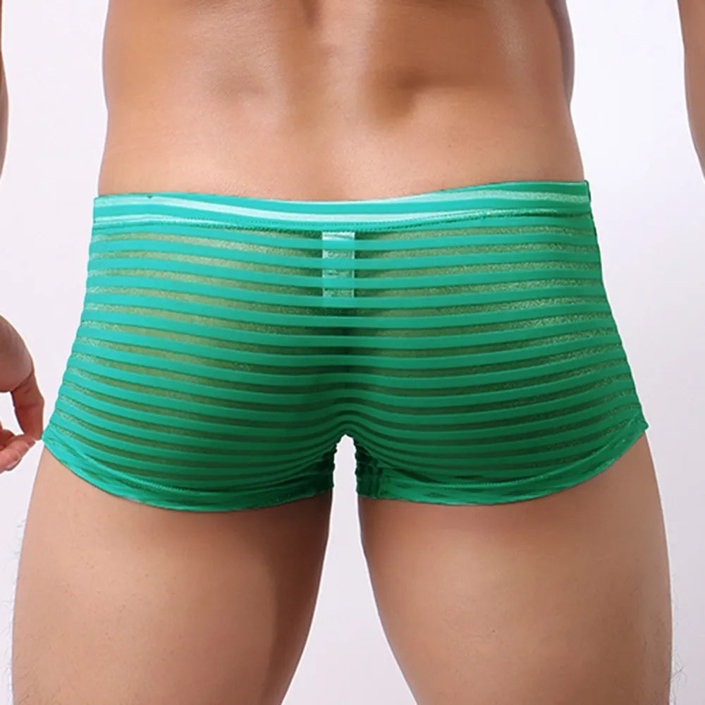 Men Boxer Briefs See Through Underwear