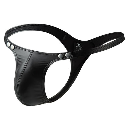Sexy Male Leather Open Thong Underwear