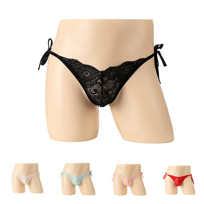 galleryman.com - Men's Sexy Lace Panties Open Crotch Underwear Ultra-Thin