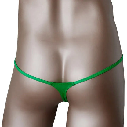 galleryman.com - Men Sexy Open Front Hole Micro T-Back Thong Underwear Green