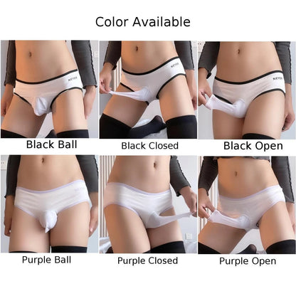 Men Sexy Panties with Ball Pouch - Open & Closed Sheath