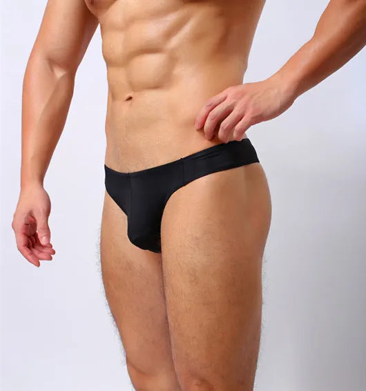 Men Ultra Thin Thong Briefs Low Waist Underwear