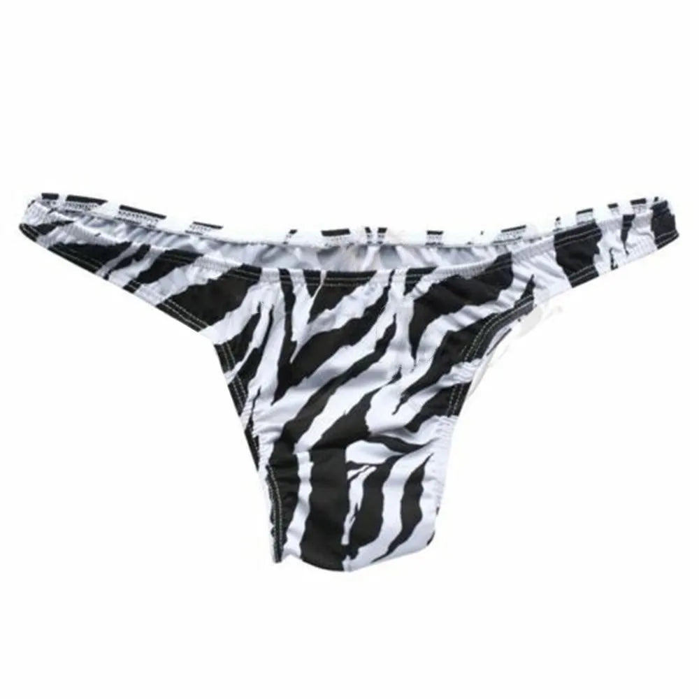 Men Swimwear Zebra Printed Briefs