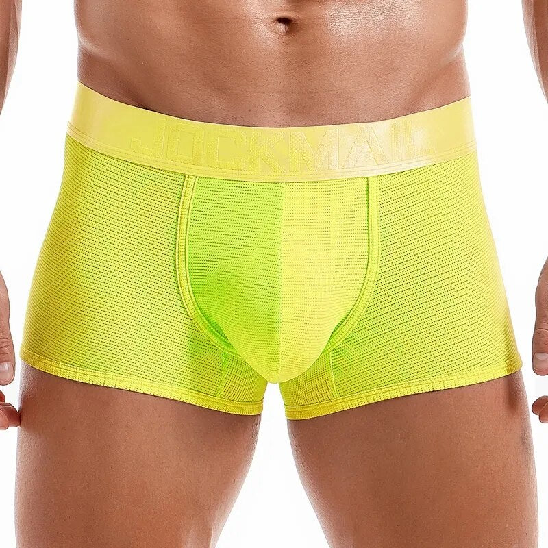 Men Soft Comfortable Mesh Boxer Briefs Underwear