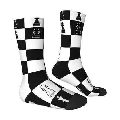 Men's Chess Printed Funny Socks Retro Style