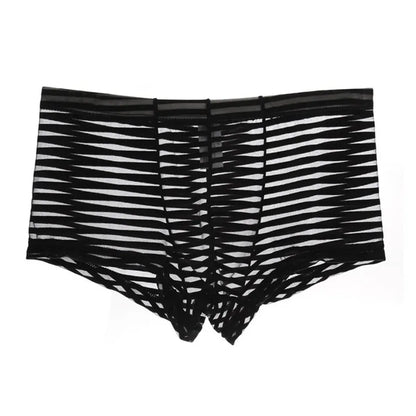 Stripe Men's Boxer Briefs Translucent Underwear