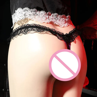 galleryman.com - Men Lace Panties Lingerie T-back Bulge Pouch Underwear Purple