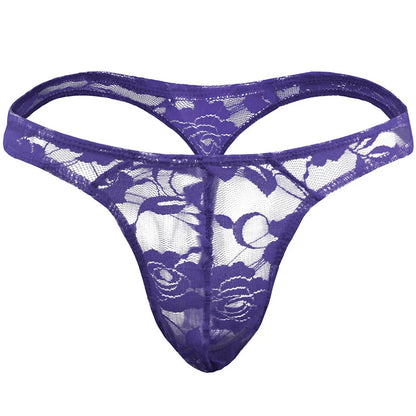 Men Lace Sheer Thongs Panties Underwear