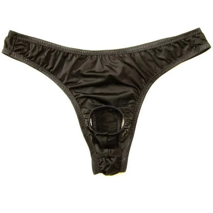 galleryman.com - Men Thong Hollow Out Front Open Hole Underwear Army Green