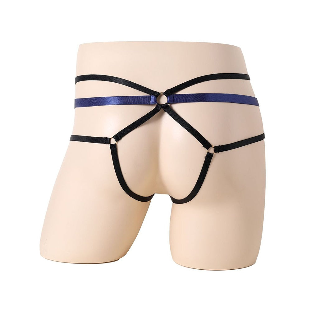 Men Sexy G-String Ring Open Crotch Panties Bandage Underwear