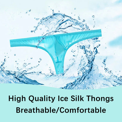 Men’s High Quality Ice Silk Thongs Underwear with U Convex Pouch