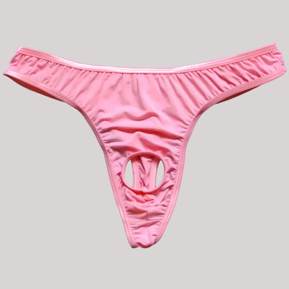 galleryman.com - Men Thong Hollow Out Front Open Hole Underwear Pink