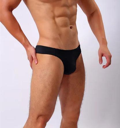 Men Ultra Thin Thong Briefs Low Waist Underwear
