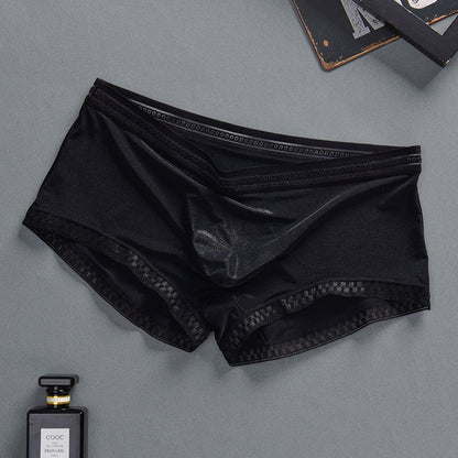 Men Sexy Boxer Shorts Underwear Translucent