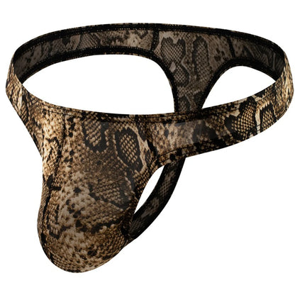 Men Leopard Sexy Thong Big Pouch Design Underwear